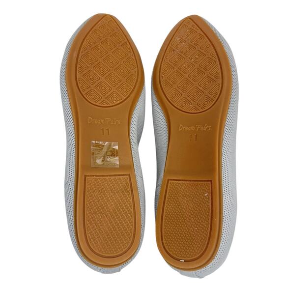 Dream Pairs Gray Knit Metallic Stretch Cushioned Lightweight Almond Toe Flats 11 - Picture 7 of 14